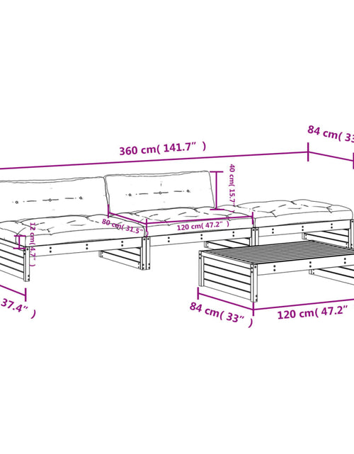 Загрузите изображение в средство просмотра галереи, Set mobilier de grădină cu perne, 4 piese, lemn masiv
