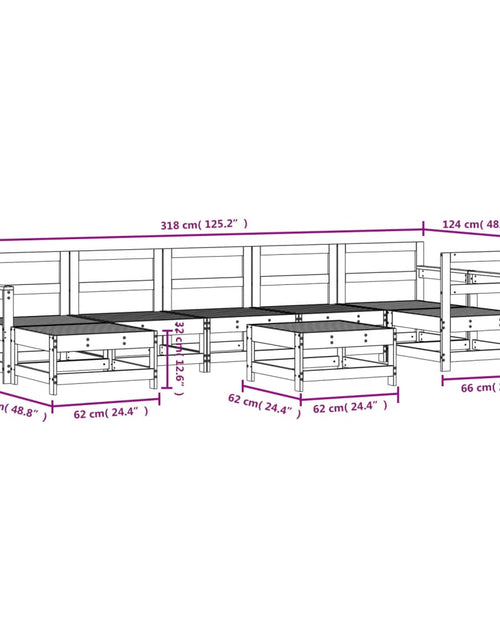 Încărcați imaginea în vizualizatorul Galerie, Set mobilier relaxare grădină, 8 piese, lemn masiv de pin
