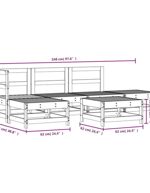 Încărcați imaginea în vizualizatorul Galerie, Set mobilier relaxare de grădină, 6 piese, lemn de pin tratat
