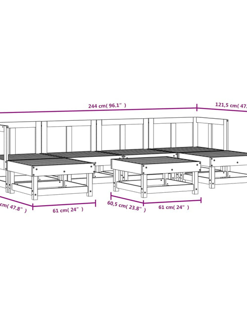 Încărcați imaginea în vizualizatorul Galerie, Set mobilier de grădină, 7 piese, lemn de pin tratat
