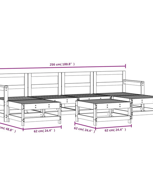 Încărcați imaginea în vizualizatorul Galerie, Set mobilier de grădină, 7 piese, gri, lemn masiv de pin
