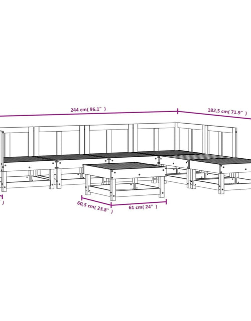 Încărcați imaginea în vizualizatorul Galerie, Set mobilier de grădină, 7 piese, lemn de pin tratat

