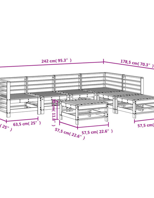Încărcați imaginea în vizualizatorul Galerie, Set mobilier de grădină, 7 piese, lemn masiv de pin

