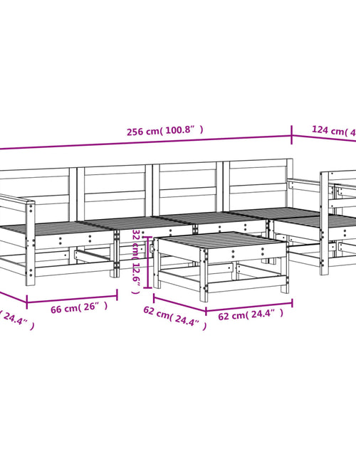 Încărcați imaginea în vizualizatorul Galerie, Set mobilier relaxare de grădină, 6 piese, lemn de pin tratat

