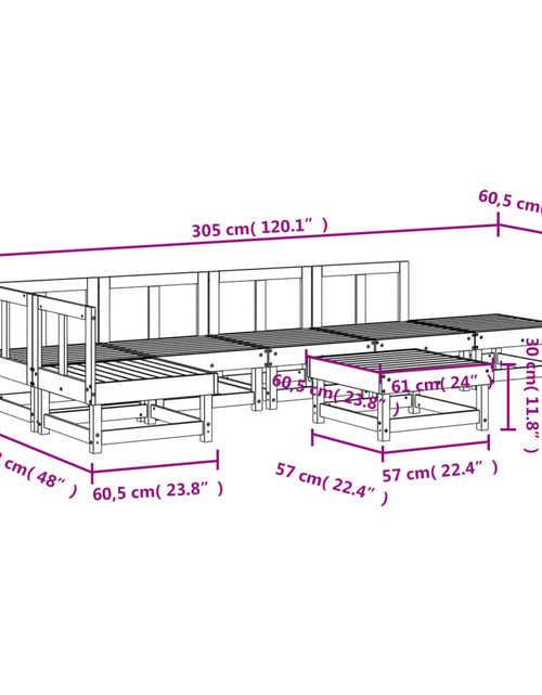 Încărcați imaginea în vizualizatorul Galerie, Set mobilier de grădină, 7 piese, alb, lemn masiv de pin
