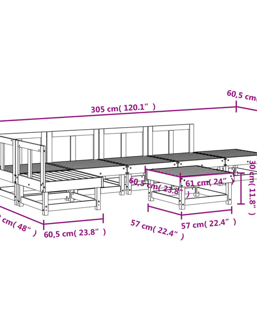 Încărcați imaginea în vizualizatorul Galerie, Set mobilier de grădină, 7 piese, lemn de pin tratat
