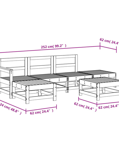 Încărcați imaginea în vizualizatorul Galerie, Set mobilier relaxare de grădină, 6 piese, lemn de pin tratat
