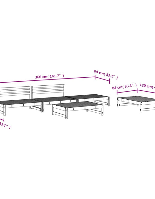 Încărcați imaginea în vizualizatorul Galerie, Set mobilier relaxare pentru grădină 5 piese lemn de pin tratat
