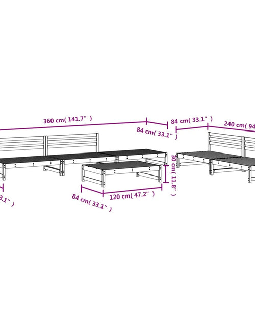 Încărcați imaginea în vizualizatorul Galerie, Set mobilier de grădină, 6 piese, alb, lemn masiv pin
