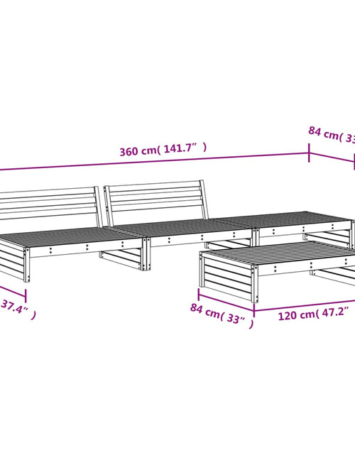 Încărcați imaginea în vizualizatorul Galerie, Set mobilier relaxare de grădină, 4 piese, alb, lemn masiv pin
