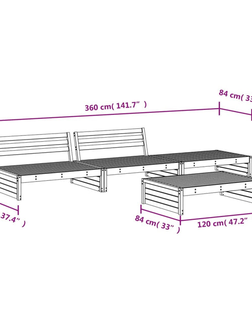 Încărcați imaginea în vizualizatorul Galerie, Set mobilier relaxare de grădină 4 piese, negru, lemn masiv pin
