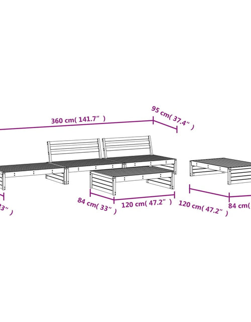 Încărcați imaginea în vizualizatorul Galerie, Set mobilier relaxare de grădină 5 piese lemn masiv de pin
