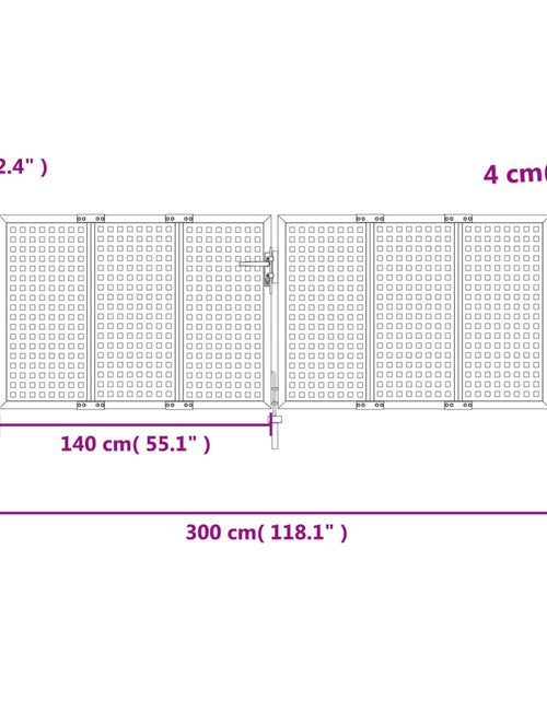 Încărcați imaginea în vizualizatorul Galerie, Poartă pentru grădină, antracit, 300x125 cm, oțel
