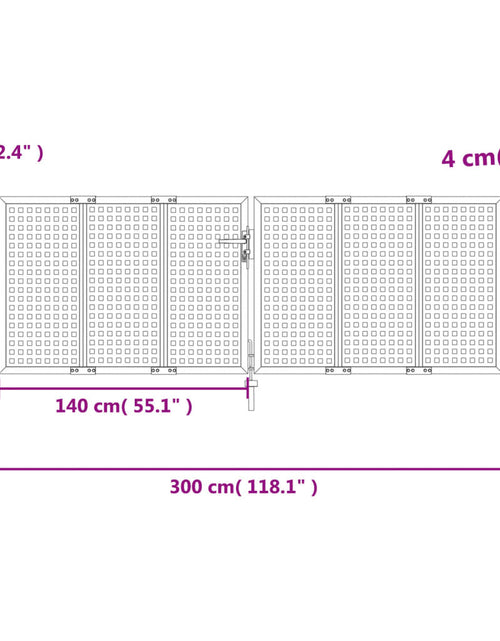 Încărcați imaginea în vizualizatorul Galerie, Poartă pentru grădină, antracit, 300x150 cm, oțel
