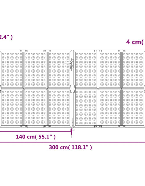 Încărcați imaginea în vizualizatorul Galerie, Poartă pentru grădină, antracit, 300x150 cm, oțel
