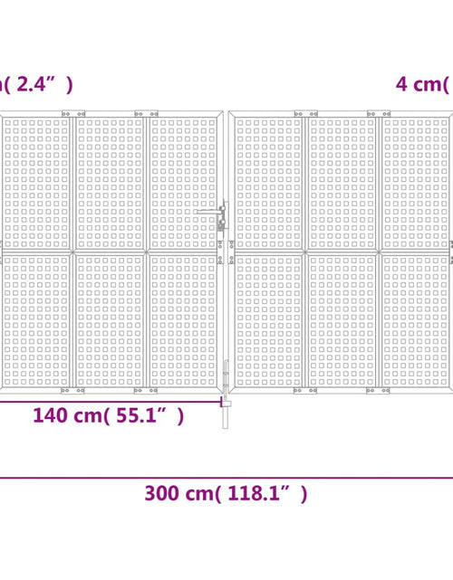 Încărcați imaginea în vizualizatorul Galerie, Poartă de grădină, antracit, 300x175 cm, oțel
