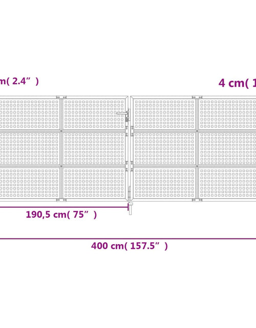 Încărcați imaginea în vizualizatorul Galerie, Poartă pentru grădină, antracit, 400x125 cm, oțel
