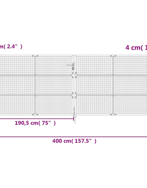 Încărcați imaginea în vizualizatorul Galerie, Poartă pentru grădină, antracit, 400x150 cm, oțel
