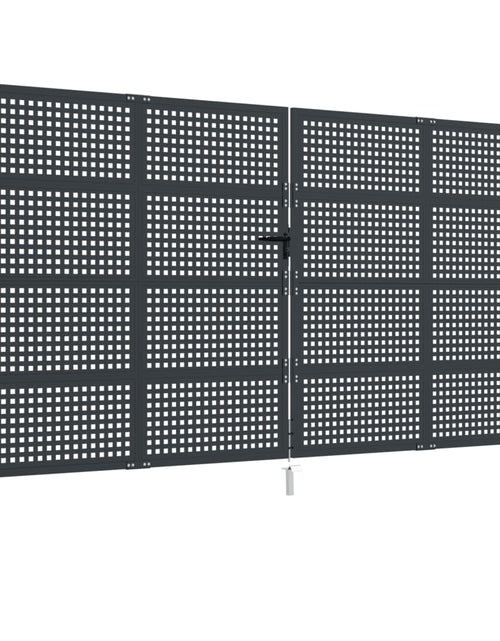 Загрузите изображение в средство просмотра галереи, Poartă pentru grădină, antracit, 400x200 cm, oțel
