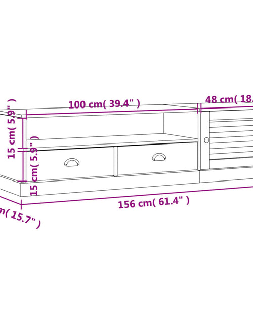Încărcați imaginea în vizualizatorul Galerie, Comodă TV VIGO, 156x40x40 cm, lemn masiv de pin
