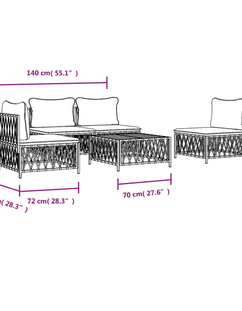 Загрузите изображение в средство просмотра галереи, Set mobilier de grădină, 5 piese, cu perne, antracit, oțel
