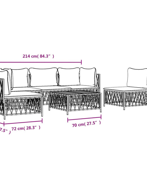 Încărcați imaginea în vizualizatorul Galerie, Set mobilier de grădină, 6 piese, cu perne, antracit, oțel
