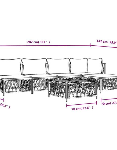 Încărcați imaginea în vizualizatorul Galerie, Set mobilier de grădină, 6 piese, cu perne, antracit, oțel
