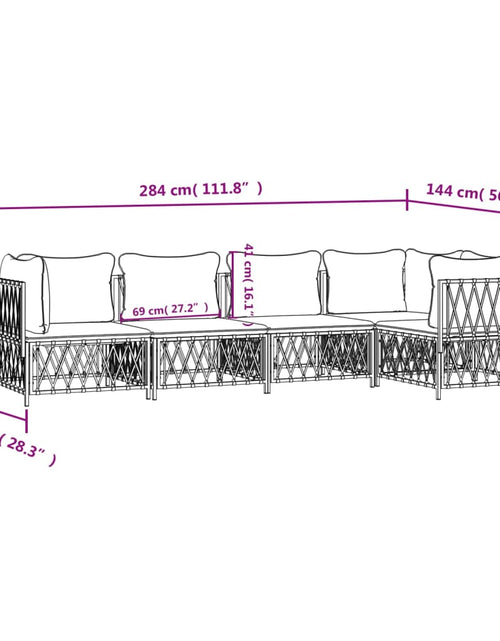 Încărcați imaginea în vizualizatorul Galerie, Set mobilier de grădină, 5 piese, cu perne, antracit, oțel
