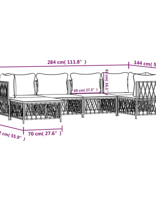 Încărcați imaginea în vizualizatorul Galerie, Set mobilier de grădină, 6 piese, cu perne, antracit, oțel
