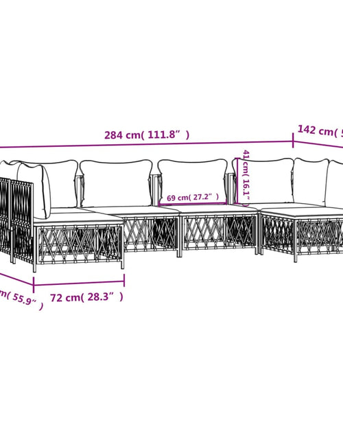 Încărcați imaginea în vizualizatorul Galerie, Set mobilier de grădină, 6 piese, cu perne, antracit, oțel
