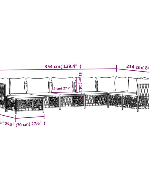 Încărcați imaginea în vizualizatorul Galerie, Set mobilier de grădină, 8 piese, cu perne, antracit, oțel
