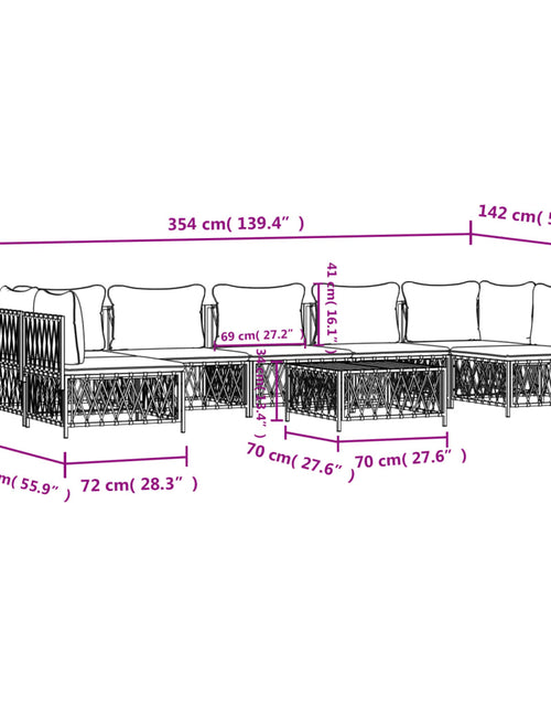 Încărcați imaginea în vizualizatorul Galerie, Set mobilier de grădină, 8 piese, cu perne, antracit, oțel
