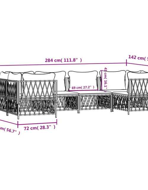 Încărcați imaginea în vizualizatorul Galerie, Set mobilier de grădină, 6 piese, cu perne, antracit, oțel
