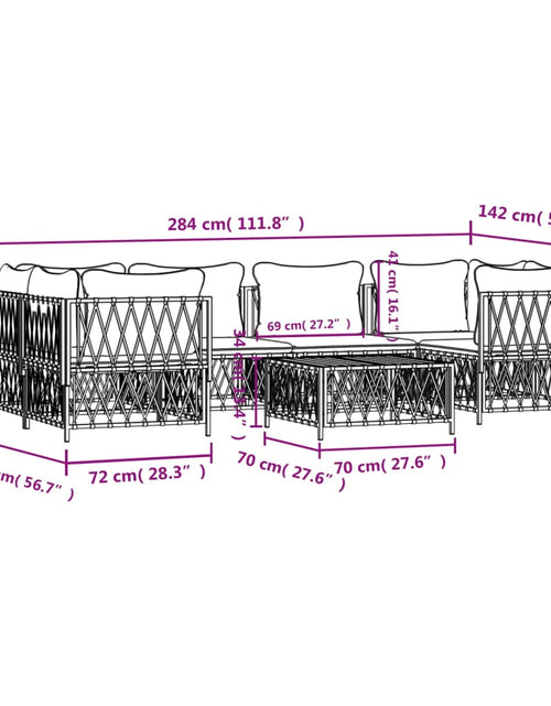 Încărcați imaginea în vizualizatorul Galerie, Set mobilier de grădină cu perne, 7 piese, antracit, oțel
