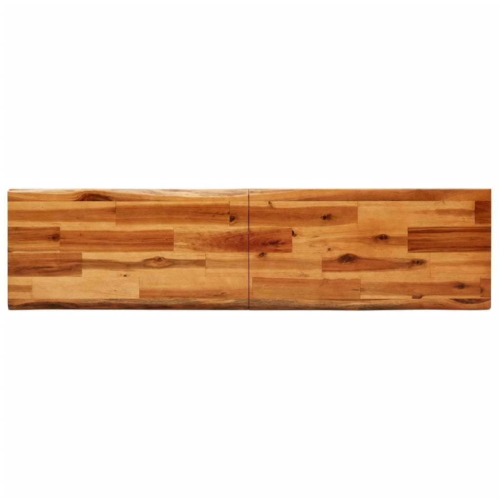 Set de masă din 3 piese, margini naturale, lemn masiv de acacia