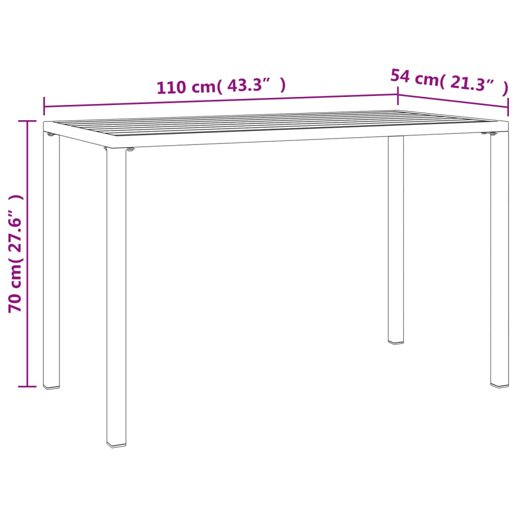 Set de mobilier dining pentru grădină, 2 piese, antracit, oțel