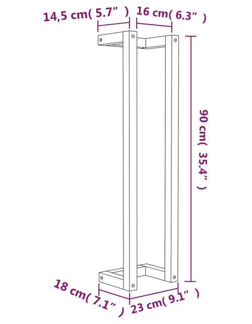 Загрузите изображение в средство просмотра галереи, Suport pentru prosoape, 23x18x90 cm, lemn masiv de pin
