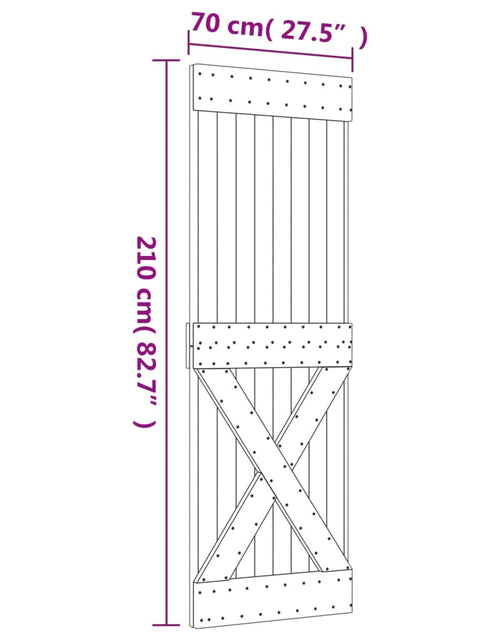 Încărcați imaginea în vizualizatorul Galerie, Ușă „NARVIK”, 70x210 cm, lemn masiv de pin
