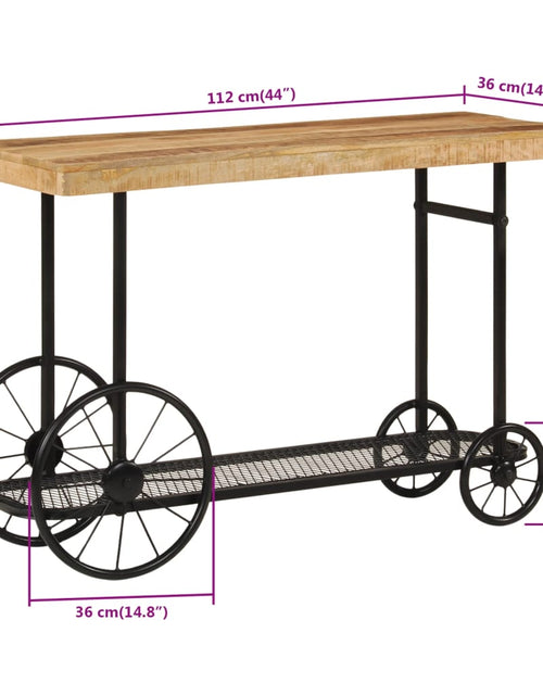 Загрузите изображение в средство просмотра галереи, Consolă 112x36x76 cm din lemn masiv de mango și fier
