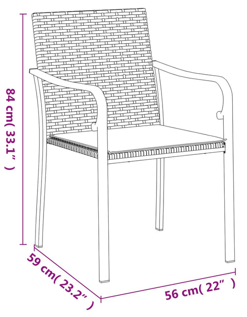 Încărcați imaginea în vizualizatorul Galerie, Scaune de grădină cu perne, 6 buc., maro, 56x59x84 cm poliratan
