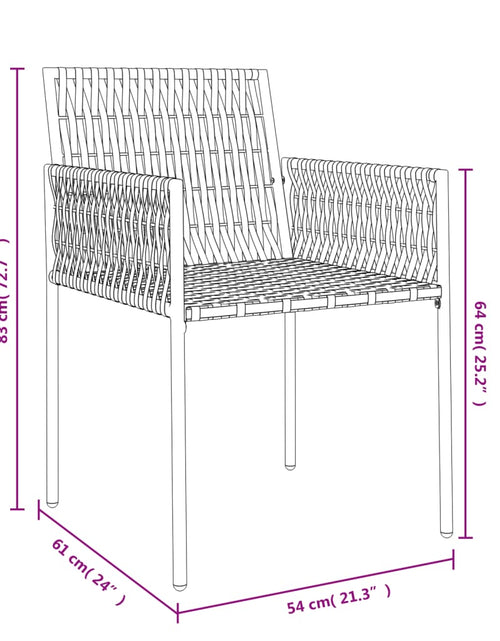 Încărcați imaginea în vizualizatorul Galerie, Scaune de grădină cu perne, 4 buc., maro, 54x61x83 cm poliratan

