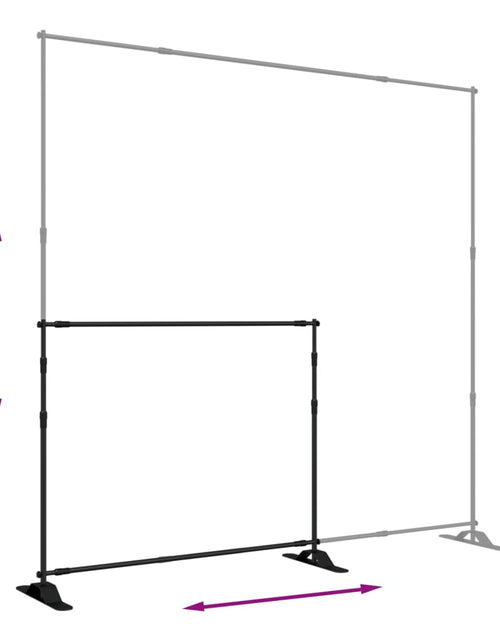 Загрузите изображение в средство просмотра галереи, Suporturi pentru fundal, 2 buc., negru, 254x243 cm, oțel
