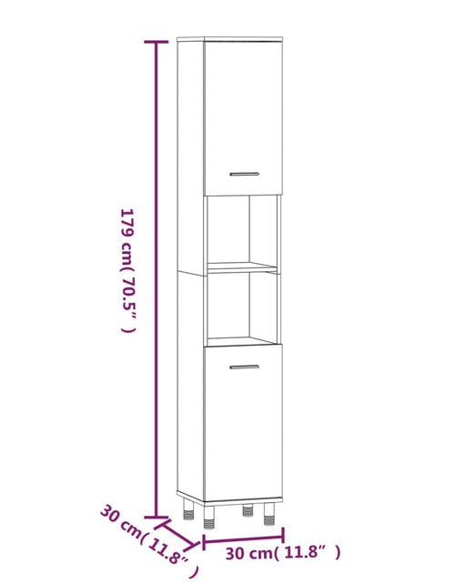 Încărcați imaginea în vizualizatorul Galerie, Set dulapuri de baie, 3 piese, stejar maro, lemn prelucrat
