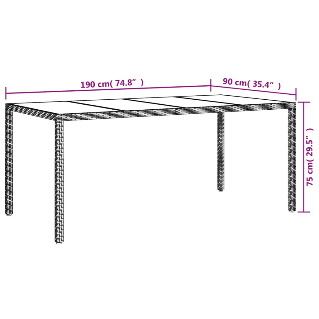 Set mobilier de grădină cu perne, 9 piese, maro, poliratan