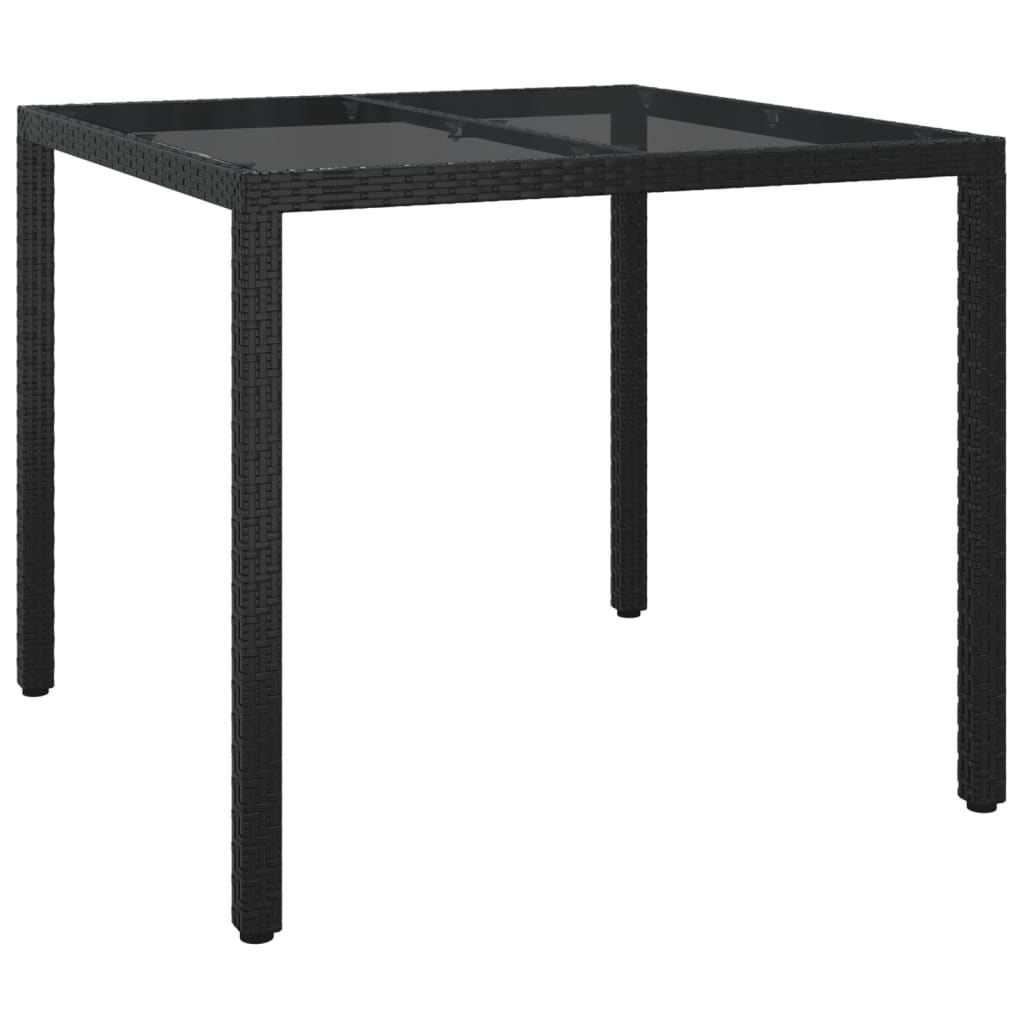 Set mobilier de grădină cu perne, 5 piese, negru, poliratan