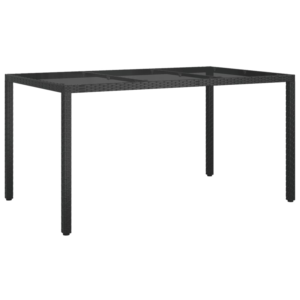 Set mobilier de grădină cu perne, 5 piese, negru, poliratan