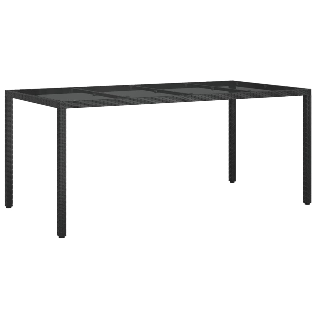 Set mobilier de grădină cu perne, 7 piese, negru, poliratan