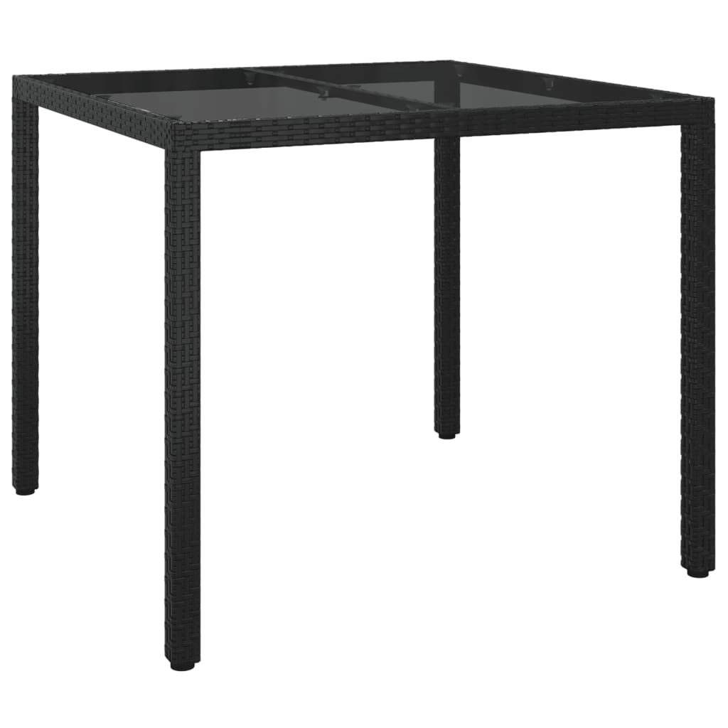 Set mobilier de grădină cu perne, 3 piese, negru, poliratan