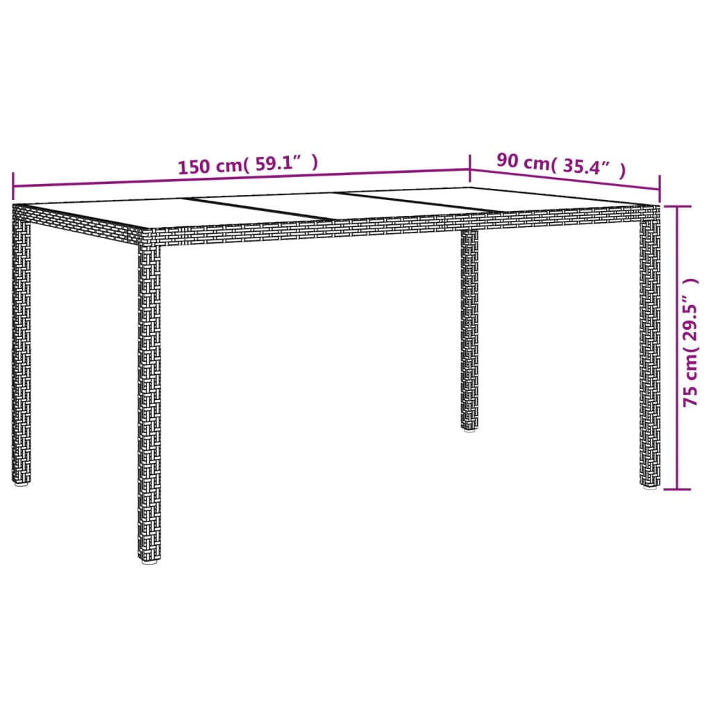 Set mobilier de grădină cu perne, 7 piese, negru, poliratan