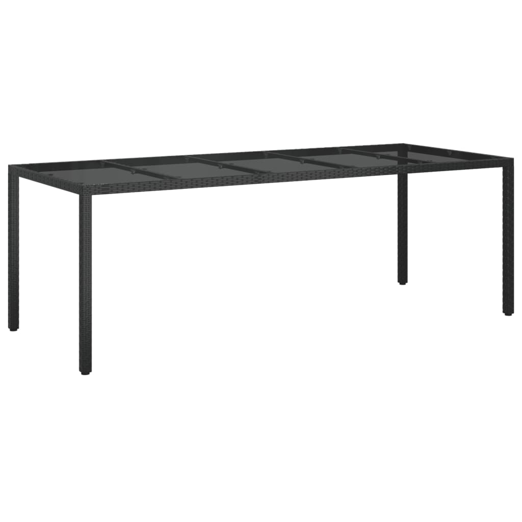 Set mobilier de grădină cu perne, 9 piese, negru, poliratan